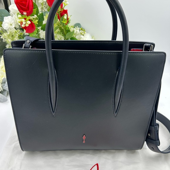 Women's Christian Louboutin studded monogram, leather tote with shoulder strap - Picture 10 of 16